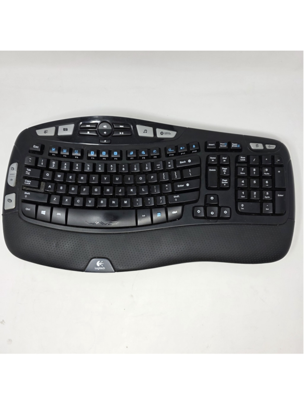 Logitech K350 Wave Comfort Ergonomic Wireless Keyboard No Dongle